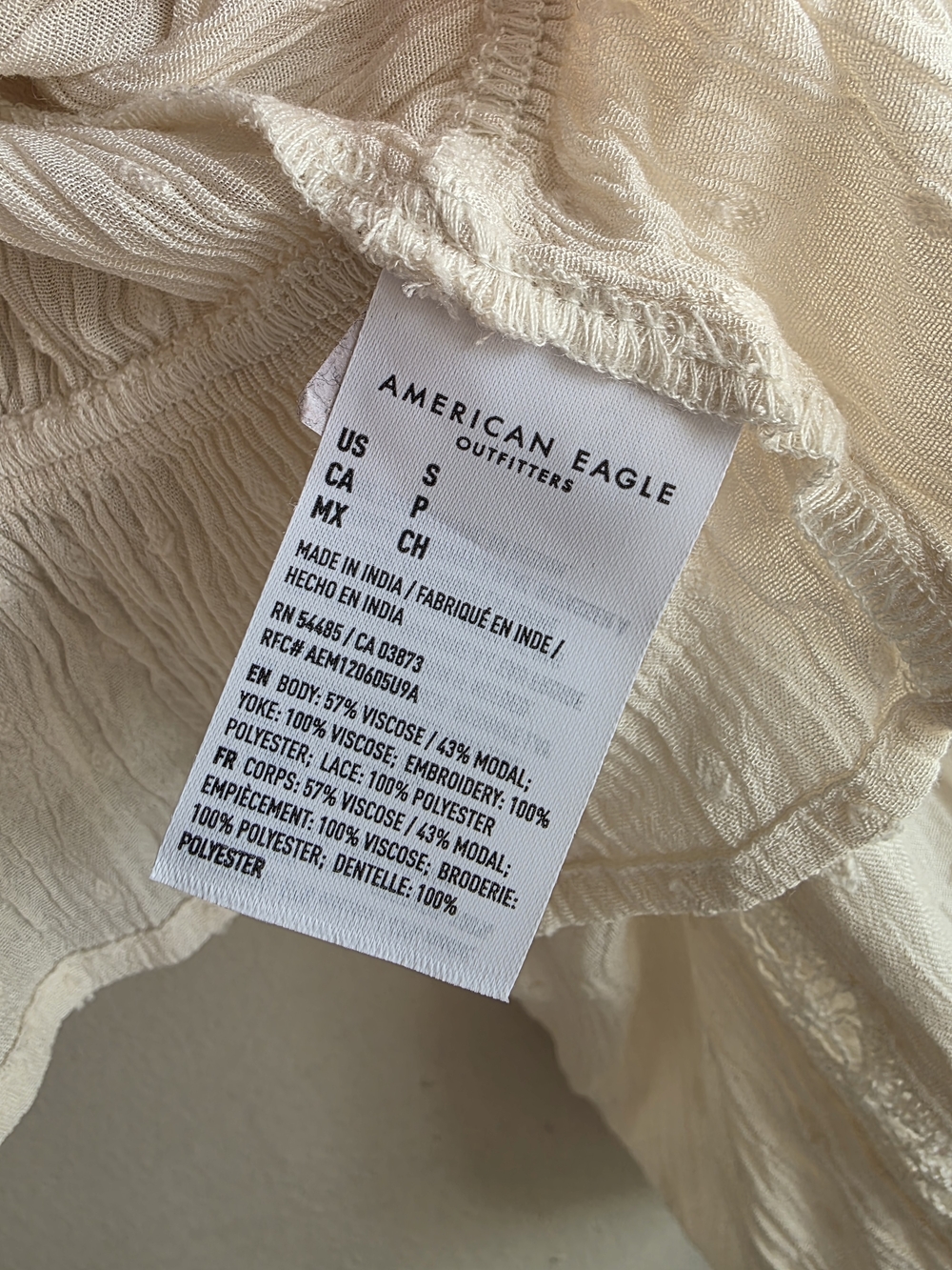 American Eagle Outfitters Peasant Eyelet Button-Front Blouse SZ SMALL NEW BOHO - Picture 7 of 11